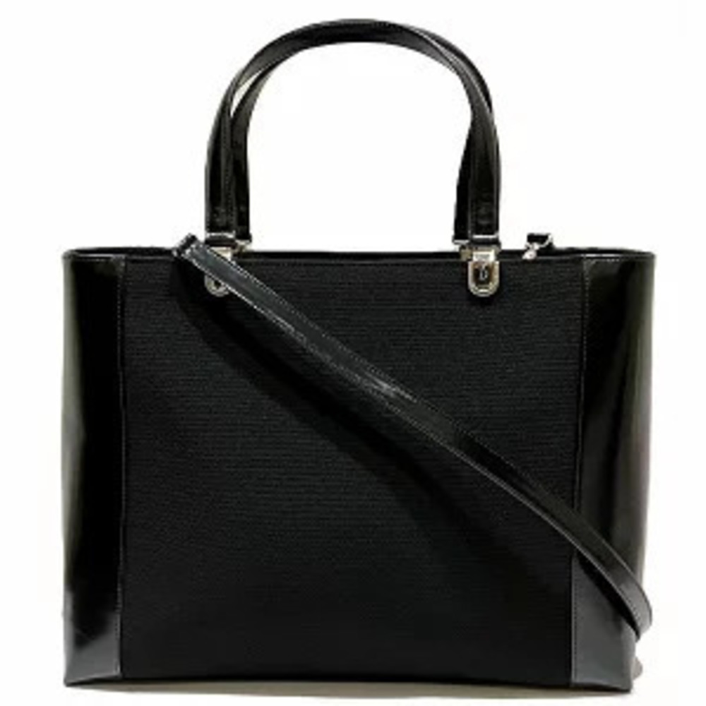 Christian Dior Enamel x Canvas Bag Tote Shoulder